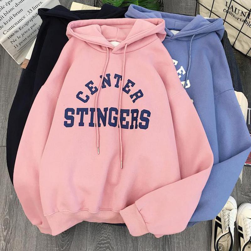 Zuolunouba Winter Thick Section Women's Clothing Print Letter Harajuku Women Hoody Sweatshirt Fashion Long Sleeve Lady Pullover 201212
