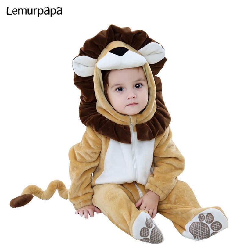 Anime Infant Baby Rompers Clothes 0-3Y Toddler Boy Girl born Cartoon Onesie Pajamas Zipper Flannel Warm Costume 211022 - view 3