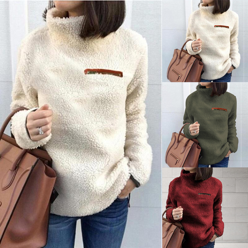 2021 New Ffy Fleece Sweatshirt Pullover Winter Casual Turtleneck Zipper Female Hoodies Loose Warm Soft Solid Women Tops Jumper G701, Apricot
2021 New Ffy Fleece Sweatshirt Pullover Winter Casual Turtleneck Zipper Female Hoodies Loose Warm Soft Solid Women Tops Jumper G701, Apricot