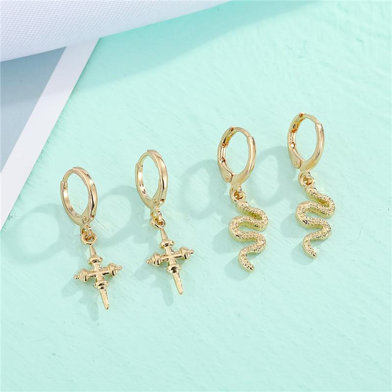 Hoop & Huggie 1Pair Punk Vintage Cross Snake Small Earrings For Women Men Fashion Hiphop Metal Animals Hugging Ear Stud Jewelry E521-3
Hoop & Huggie 1Pair Punk Vintage Cross Snake Small Earrings For Women Men Fashion Hiphop Metal Animals Hugging Ear Stud Jewelry E521-3
