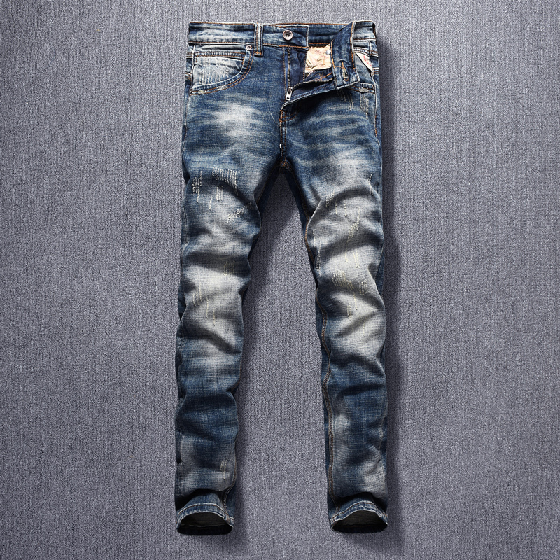 2021 New Italian Style Fashion Men Jeans Retro Blue Elastic Slim Fit Ripped Denim Pants Streetwear Vintage Designer Hip Hop Long Trousers Wc
2021 New Italian Style Fashion Men Jeans Retro Blue Elastic Slim Fit Ripped Denim Pants Streetwear Vintage Designer Hip Hop Long Trousers Wc