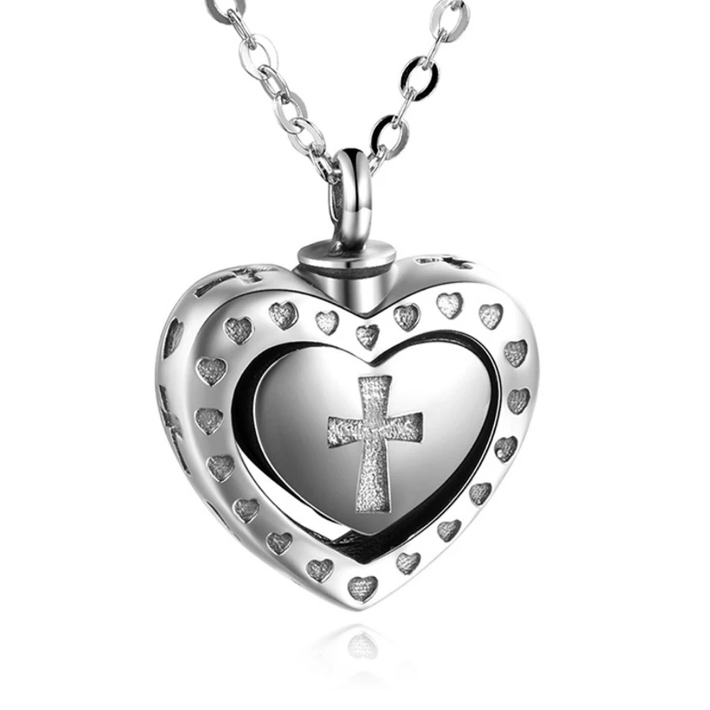 Stainless Steel Heart Cross Cremation Ashes Pendant For Family Memorial Necklace Jewelry
Stainless Steel Heart Cross Cremation Ashes Pendant For Family Memorial Necklace Jewelry