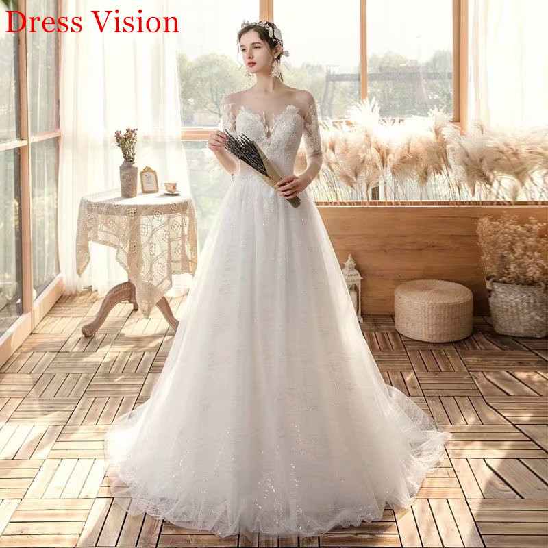 2021 Vestido Noiva Sheer Tulle Scoop Lace Half Sleeves Wedding Soiree Bride to Be Robe De Marie 5obx, Same as image
2021 Vestido Noiva Sheer Tulle Scoop Lace Half Sleeves Wedding Soiree Bride to Be Robe De Marie 5obx, Same as image
