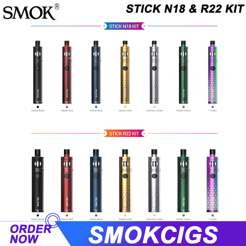 SMOK STICK N18 1300mAh 3ml Pod & STICK-R22 KIT 2000mAh Battery 4.5ml Cartridge fit RPM/Nord Coils Electronic Cigarette Vape Authentic
SMOK STICK N18 1300mAh 3ml Pod & STICK-R22 KIT 2000mAh Battery 4.5ml Cartridge fit RPM/Nord Coils Electronic Cigarette Vape Authentic