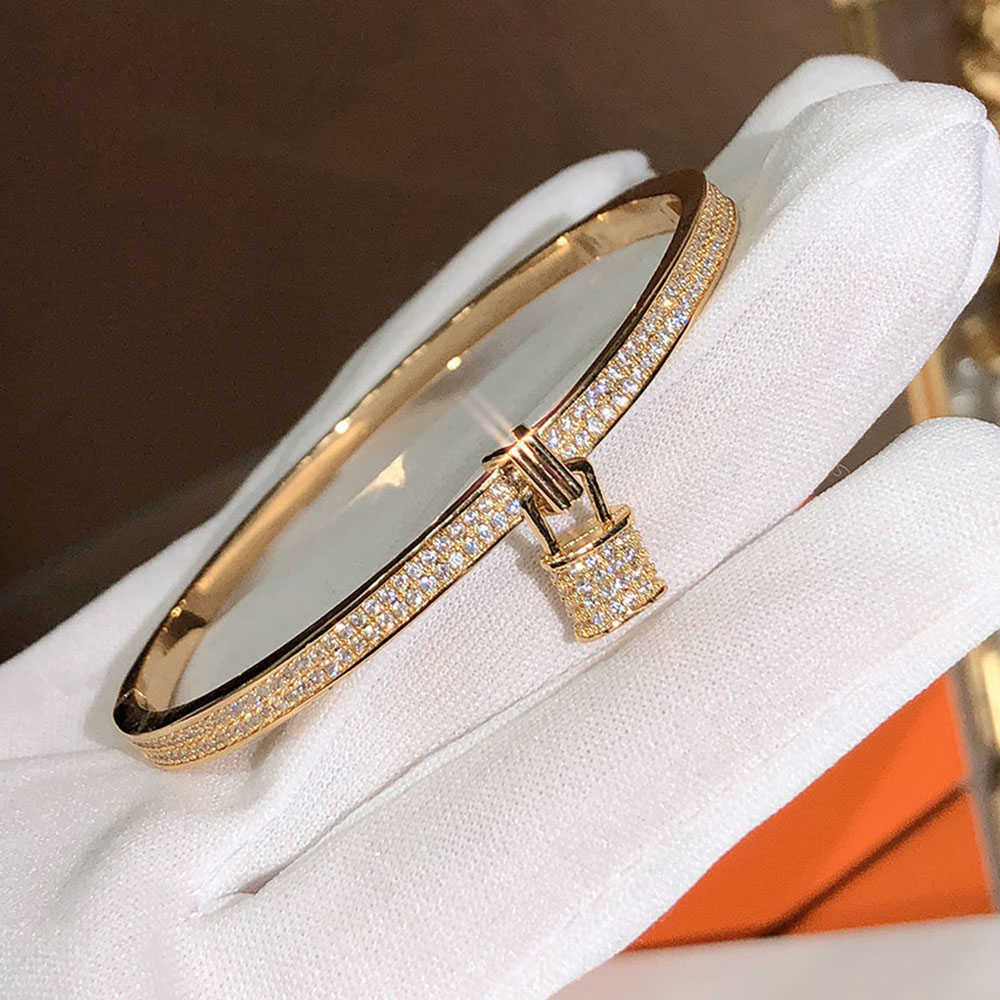 Popular Brand Lock Bracelet High Quality 5A Zircon Gold Material European And American Fashion Women's Exquisite Fairy Silver