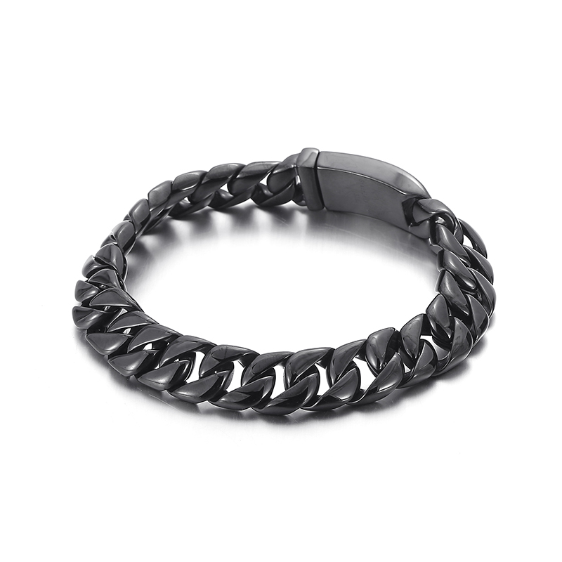 Choose style Boys Men's Bracelet Stainless Steel Vacuum Plating Black Bracelet Hip Hop Trendy Titanium Steel Bracelet Bangle