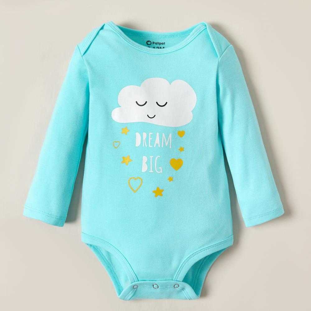Arrival Sale Spring and Autumn 3-pack Baby Cloud Bodysuits Set Girl Boy Clothing 210528