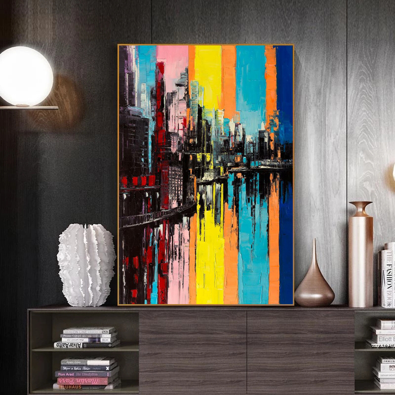 Abstract Oil Prints On Canvas Building Posters Canvas Painting Wall Art For Living Room Modern Home Decor Landscape Pictures