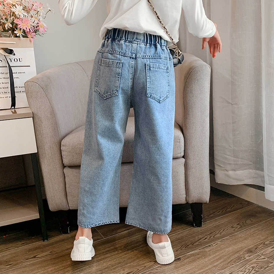 Jeans Girl Solid Color Girls Pants Casual Style For Children Spring Autumn Children's Clothing 6 8 10 12 14 210527