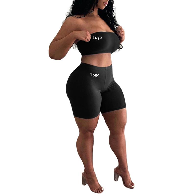Custom logo 2 Piece Short Set boob tube top Women strapless Sports Biker Short Set Two Piece sport, Black
Custom logo 2 Piece Short Set boob tube top Women strapless Sports Biker Short Set Two Piece sport, Black
