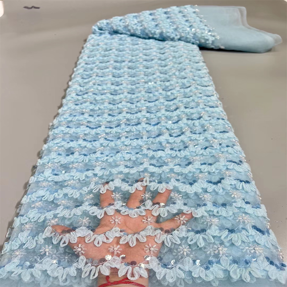 French Nigerian Blue Lace Fabric 2021 Sequin and Beads High Quality African For Wedding Dress
French Nigerian Blue Lace Fabric 2021 Sequin and Beads High Quality African For Wedding Dress