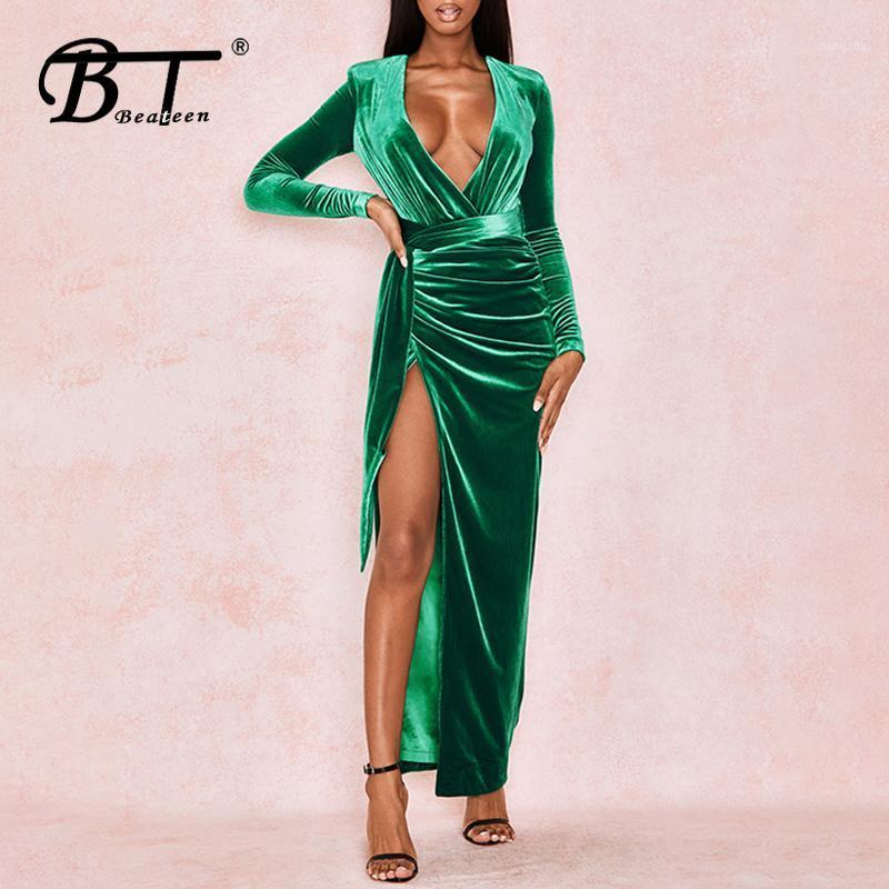 Beateen 2021 Spring Sexy Deep V Long Sleeves Pleated Maxi Dress Women Fashion Side Split Velvet Party Club Vestidos Casual Dresses, Green
Beateen 2021 Spring Sexy Deep V Long Sleeves Pleated Maxi Dress Women Fashion Side Split Velvet Party Club Vestidos Casual Dresses, Green