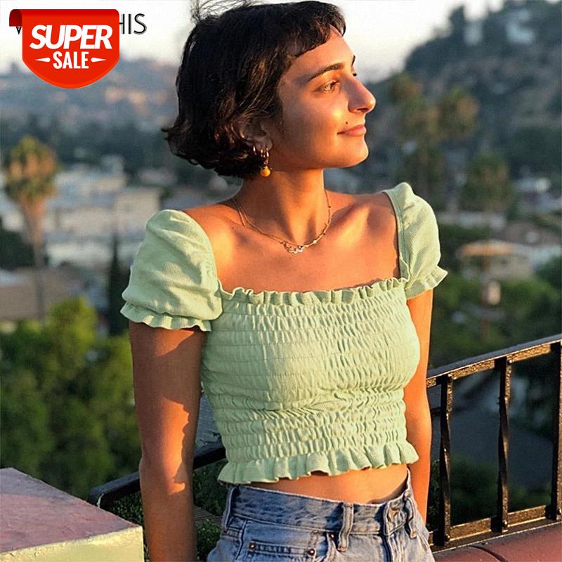 WannaThis Square Neck Ruffle Sleeve Ruched Crop Tops Fashion Summer Sexy Women Solid Color Backless Short T-shirts Ruffles Hem #D32H, White
WannaThis Square Neck Ruffle Sleeve Ruched Crop Tops Fashion Summer Sexy Women Solid Color Backless Short T-shirts Ruffles Hem #D32H, White