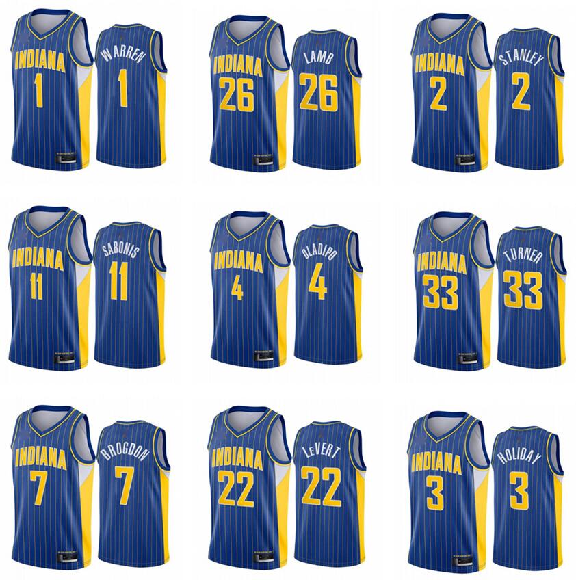 Custom Printed Men Domantas Sabonis Malcolm Brogdon Myles Turner Caris LeVert T.J. Warren McConnell 2020-21 Trade City Basketball Jersey, Yellow
Custom Printed Men Domantas Sabonis Malcolm Brogdon Myles Turner Caris LeVert T.J. Warren McConnell 2020-21 Trade City Basketball Jersey, Yellow