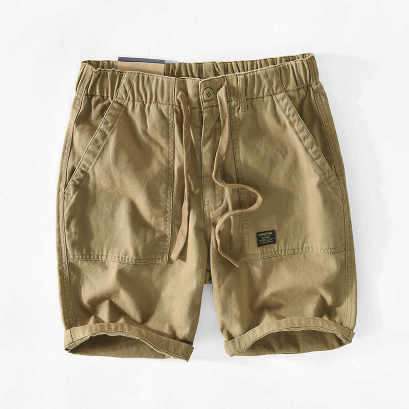 Summer Men's Solid Color Cotton Casual Shorts GA-T108 210713