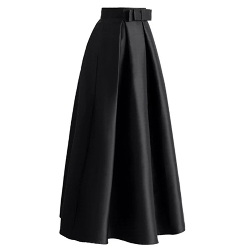 Plus Size Skirts Faldas Mujer Moda Abaya Dubai Turkish Long Pleated Maxi High Waist Skirt Women Jupe Longue Femme Skirts 210309