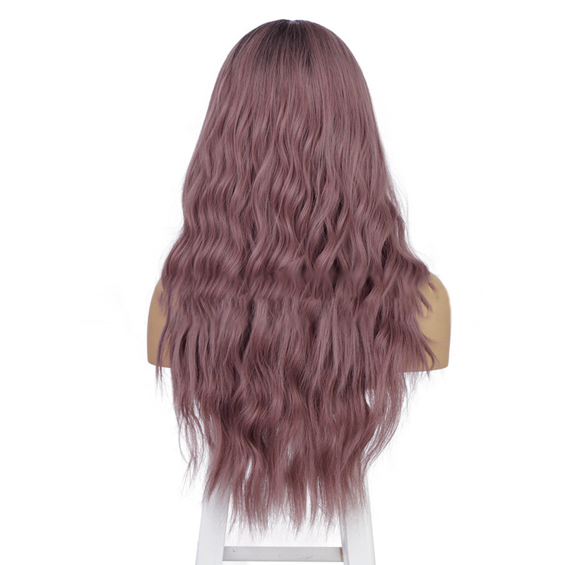 women wigs 24inch long curly gradient deep wave 2 color synthetic wig