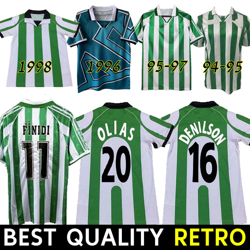 95 97 98 retro soccer jerseys 1995 Real Betis Match Worn Menendez FINIDI 25 RIOS 21 football maillot de foot vintage classic, 1998
95 97 98 retro soccer jerseys 1995 Real Betis Match Worn Menendez FINIDI 25 RIOS 21 football maillot de foot vintage classic, 1998