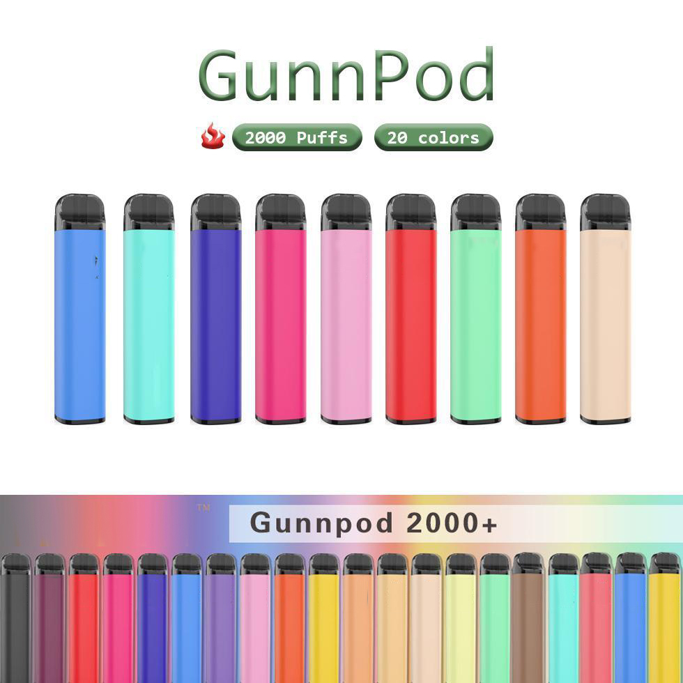 Gunnpod E cigarettes Disposable vape Pod Device 2000 Puffs 1250mAh Battery 8ml Prefilled Cartridge Vaporizer Pen
Gunnpod E cigarettes Disposable vape Pod Device 2000 Puffs 1250mAh Battery 8ml Prefilled Cartridge Vaporizer Pen