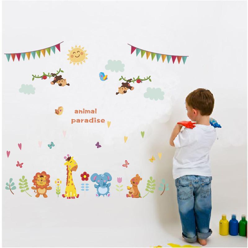 Wall Stickers Monkey Lion Elephant Giraffe For Kids Room Home Decoration Cartoon Animal Mural Art Diy Pvc Safari Decal
Wall Stickers Monkey Lion Elephant Giraffe For Kids Room Home Decoration Cartoon Animal Mural Art Diy Pvc Safari Decal