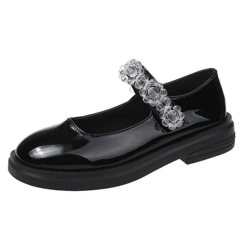 Spring Autumn Women's Transparent Beaded Mary Janes Shoes Round Head Thick Heel One Belt Fashion Single Shoes 210611
Spring Autumn Women's Transparent Beaded Mary Janes Shoes Round Head Thick Heel One Belt Fashion Single Shoes 210611