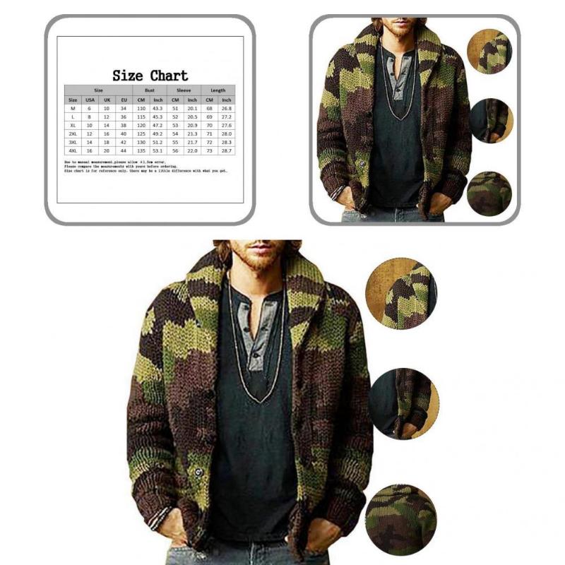 Men's Sweaters Thickened Skin-Touch Lapel Camouflage Color Knitted Sweater Coat For Holiday, White;black
Men's Sweaters Thickened Skin-Touch Lapel Camouflage Color Knitted Sweater Coat For Holiday, White;black