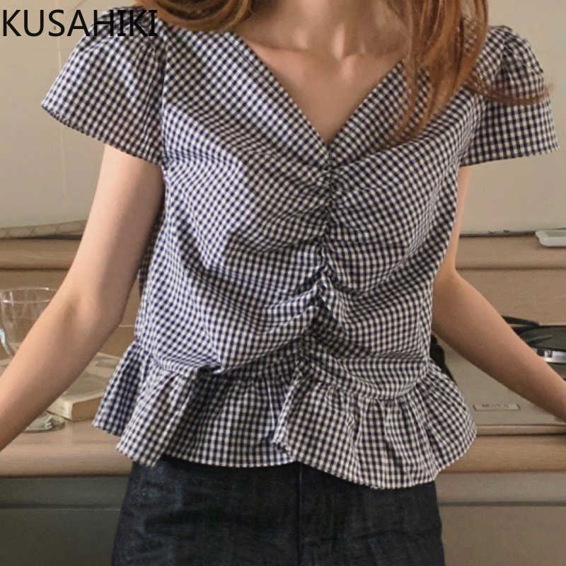 KUSAHIKI Summer Sweet Palid Womens Tops Flying Sleeve V-neck Blouse Korean Ruffle Short Blusas Shirt 6H086 210602, Black
KUSAHIKI Summer Sweet Palid Womens Tops Flying Sleeve V-neck Blouse Korean Ruffle Short Blusas Shirt 6H086 210602, Black