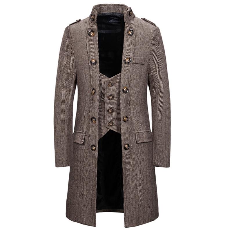 Men' Trench Coats Winter Woolen Jacket Men Fleece Warm Wool Coat Male Fashion Slim Fake Two Pieces Long Outerwear High Quality, Dark grey
Men' Trench Coats Winter Woolen Jacket Men Fleece Warm Wool Coat Male Fashion Slim Fake Two Pieces Long Outerwear High Quality, Dark grey