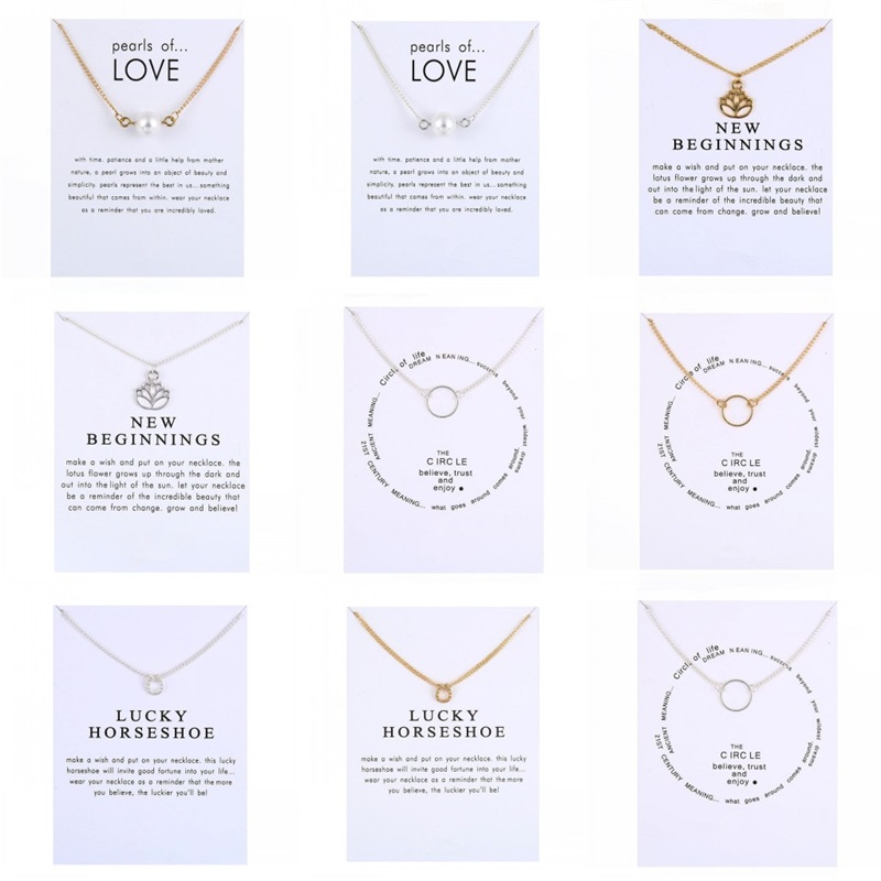 New Necklaces With Gift card Circle Pearls Horseshoe compass lotus flower pendants Gold & Silver chain For women Fashion Jewelry 77 T2
New Necklaces With Gift card Circle Pearls Horseshoe compass lotus flower pendants Gold & Silver chain For women Fashion Jewelry 77 T2