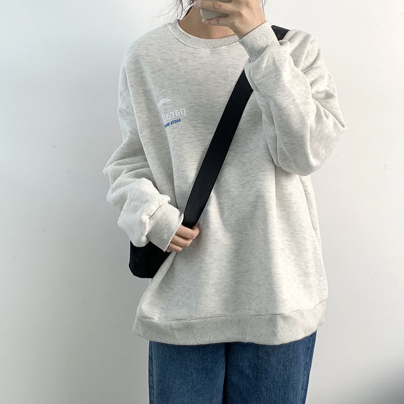 Mooirue Spring Women Sweathshirt Fish Printed Gray White Blue Boyfriend Pullovers Tops T200904