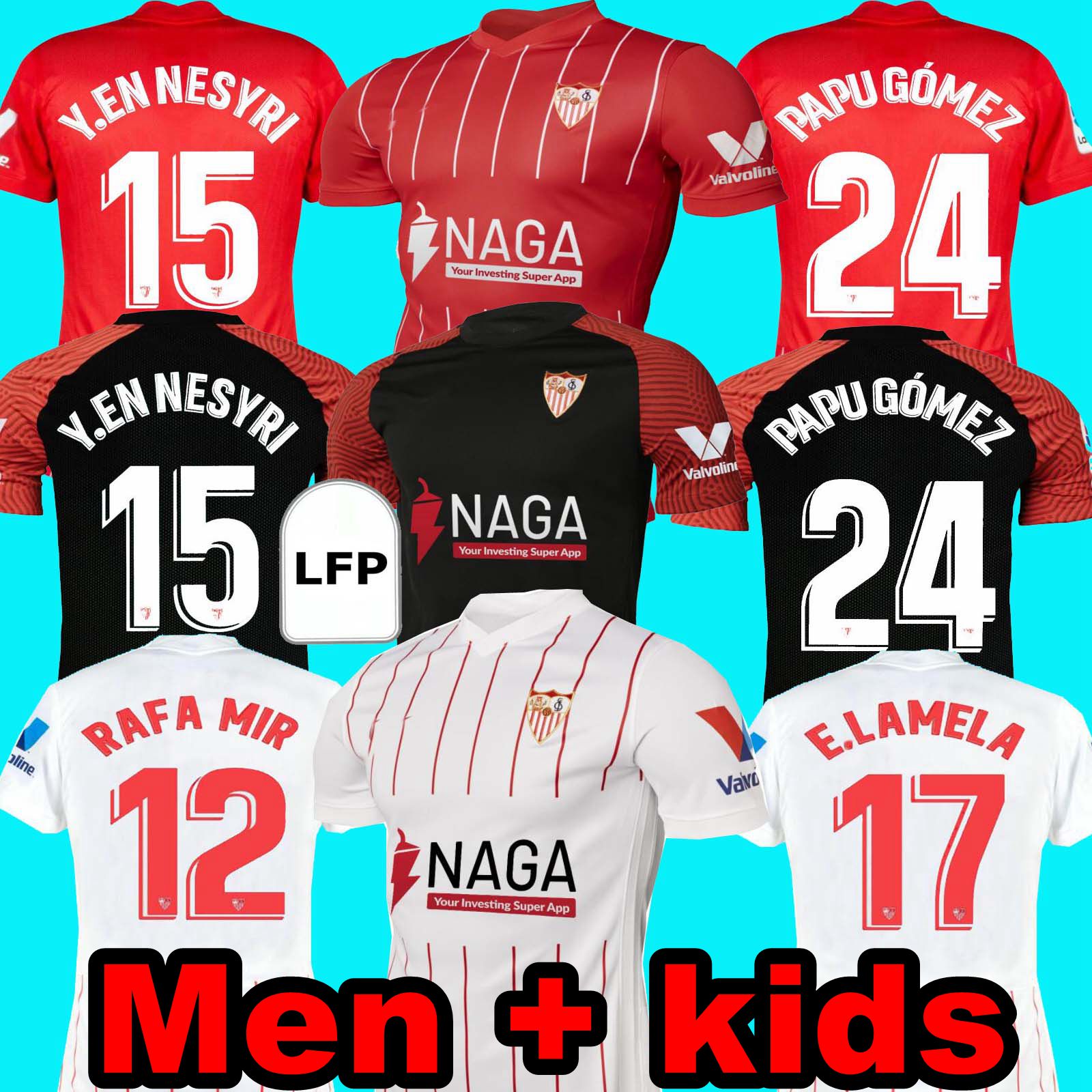 21 22 SEVILLA FC Soccer Jersey I.RAKITIC E. LAMELA Y. EN NESYRI RAFA MIR Papu Gómez Home Soccer Shirt Away Red Soccer Shirt 3rd Black Football Men Kids, 3rd kids
21 22 SEVILLA FC Soccer Jersey I.RAKITIC E. LAMELA Y. EN NESYRI RAFA MIR Papu Gómez Home Soccer Shirt Away Red Soccer Shirt 3rd Black Football Men Kids, 3rd kids