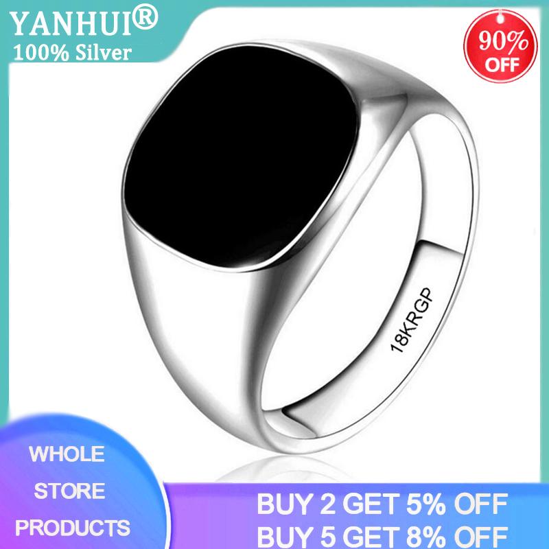 Cluster Rings YANHUI Luxury Big Black Onyx Gemstone For Men 18K White Gold Color Punk Cool Jewelry Ring Accessory Gift R0378, Golden;silver
Cluster Rings YANHUI Luxury Big Black Onyx Gemstone For Men 18K White Gold Color Punk Cool Jewelry Ring Accessory Gift R0378, Golden;silver