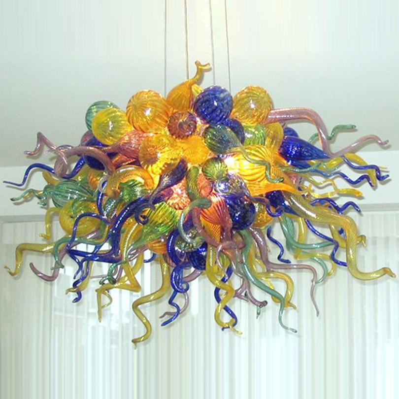 Rainbow Glass Light Art Modern Chandelier Ceiling Lamps Nordic Restaurant Design Living Room Handmade Chandeliers Pendant