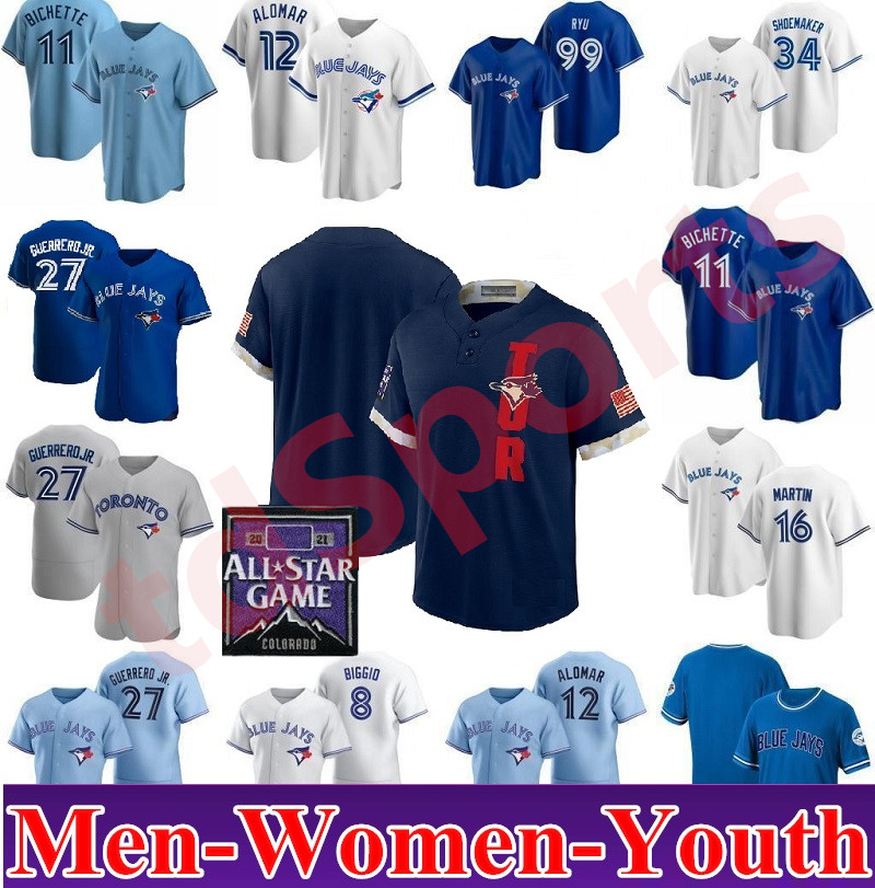 Toronto Men Women kids youth Blue Jays 2021 All-Star Game Baseball Jerseys Bo Bichette Vladimir Guerrero Jr. Cavan Biggio Hyun-Jin Ryu Yamag, Blue;black
Toronto Men Women kids youth Blue Jays 2021 All-Star Game Baseball Jerseys Bo Bichette Vladimir Guerrero Jr. Cavan Biggio Hyun-Jin Ryu Yamag, Blue;black