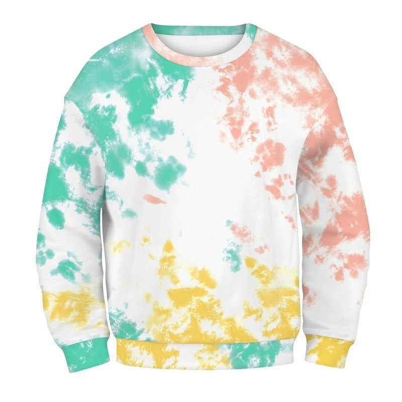 Fashion Casual Tie-dye Looes Sweatshirt Women Hoodies Shirt High Harajuku Sweatshirts Ladies Autumn Plus Size Full 201203