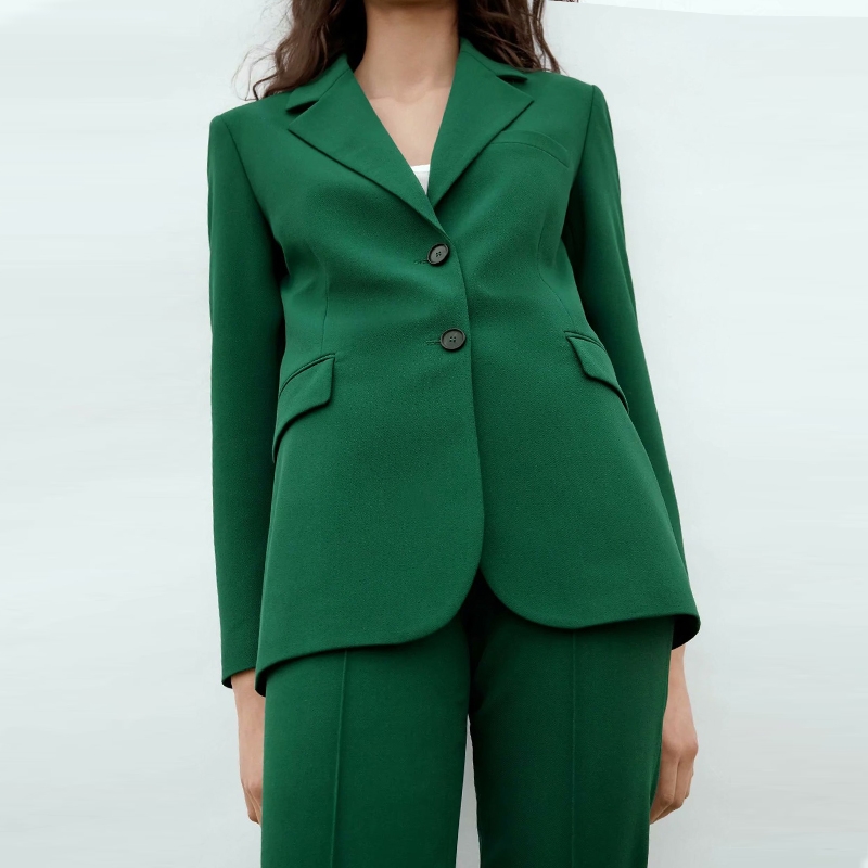 Fashion Green Women Coat Suits 2 Pieces Slim Fit Formal Celebrity Lady Wear Photograph Jacket Party Prom Outfit