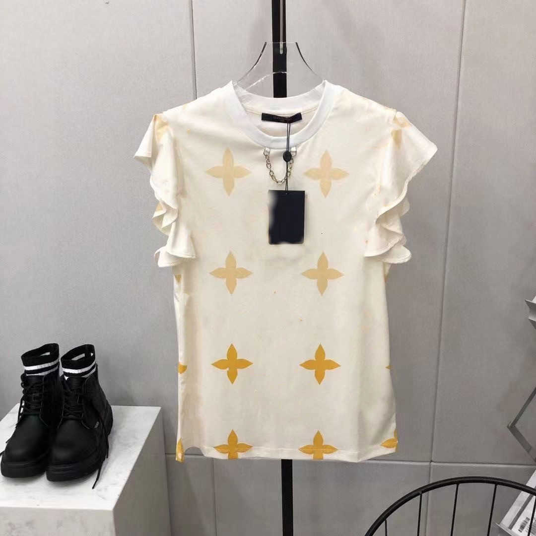 2021 summer fashion women' short-sleeve t shirt personality cuff design cotton loose comfortable round collar, Champagne 
2021 summer fashion women' short-sleeve t shirt personality cuff design cotton loose comfortable round collar, Champagne