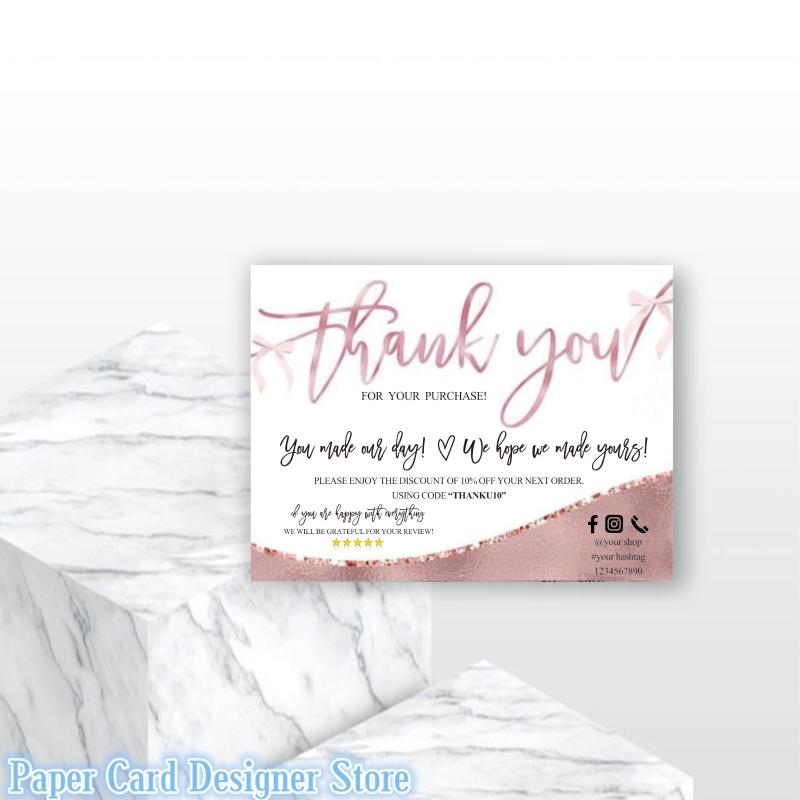 Customize Rose Gold Thank You Card Thank You Package Insert Modern Business For Your Purchase Social CARDS
Customize Rose Gold Thank You Card Thank You Package Insert Modern Business For Your Purchase Social CARDS