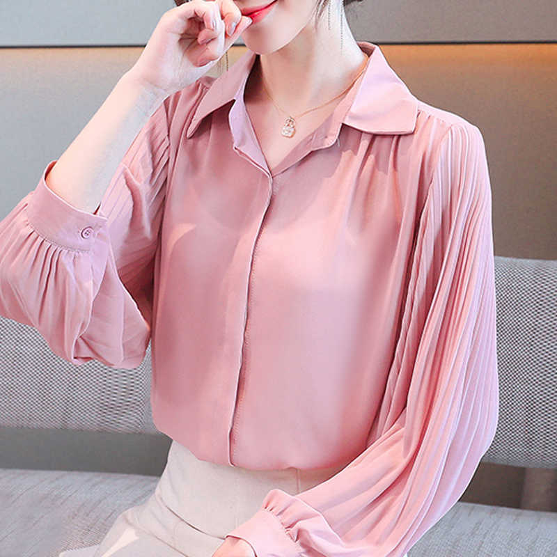 Long Sleeve Blouse Women Blusas Mujer De Moda Turn Down Collar Office Chiffon Blouse Shirt Tops Women Clothing Blusa E03 210602, Pink
Long Sleeve Blouse Women Blusas Mujer De Moda Turn Down Collar Office Chiffon Blouse Shirt Tops Women Clothing Blusa E03 210602, Pink