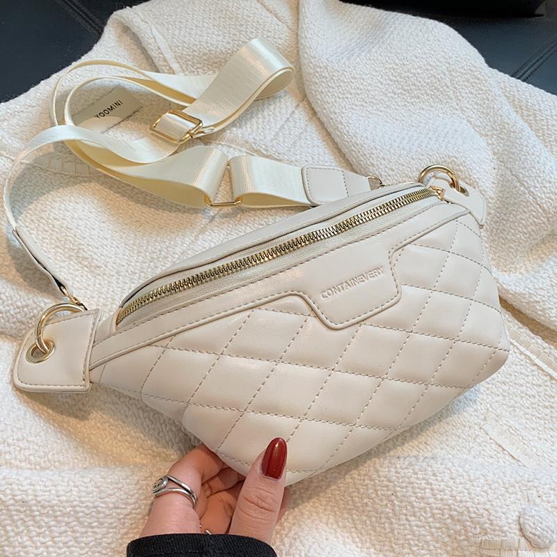 Waist Bags Women's Lingge Fanny Pack PU Leather Shoulder Crossbody Chest Luxury Designer Handbags And Purses Female Belt Bag, Beige
Waist Bags Women's Lingge Fanny Pack PU Leather Shoulder Crossbody Chest Luxury Designer Handbags And Purses Female Belt Bag, Beige