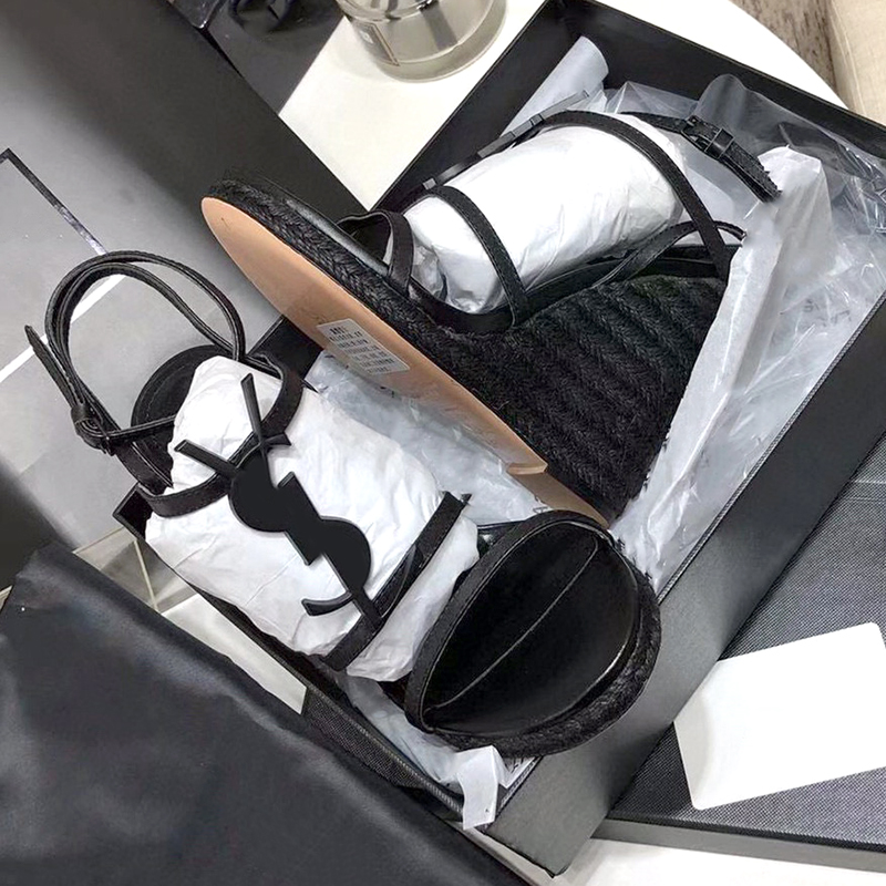 Women Cassandra Sandals Wedge Espadrilles Black White Leather 10.5 CM High Heels Adjustable Buckle Wedding Dress Shoes NO324, Socks
Women Cassandra Sandals Wedge Espadrilles Black White Leather 10.5 CM High Heels Adjustable Buckle Wedding Dress Shoes NO324, Socks