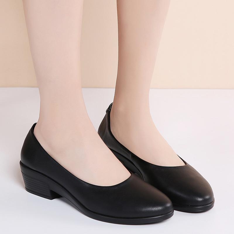 Women Shallow Office Work Loafers Round Toe Soft Comfortable Casual Convenient Slip On Walking