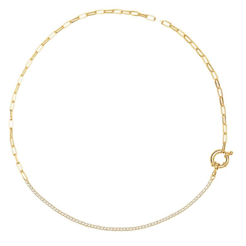 Chains Rudder Buckle Necklace Splicing Paper Clip Chain Zircon Gem Clavicle
Chains Rudder Buckle Necklace Splicing Paper Clip Chain Zircon Gem Clavicle