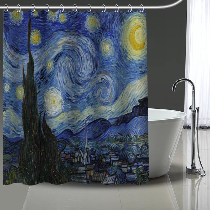 The Starry Night Printing Shower Curtain Waterproof Curtains Bathroom Decor with Hooks Custom your image More size Q0121
The Starry Night Printing Shower Curtain Waterproof Curtains Bathroom Decor with Hooks Custom your image More size Q0121