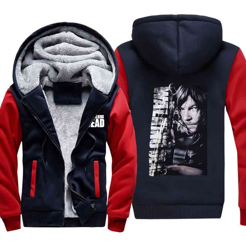American drama walking dead Daryl Plush thickened Hoodie autumn and winter coat men, Lan hong
American drama walking dead Daryl Plush thickened Hoodie autumn and winter coat men, Lan hong