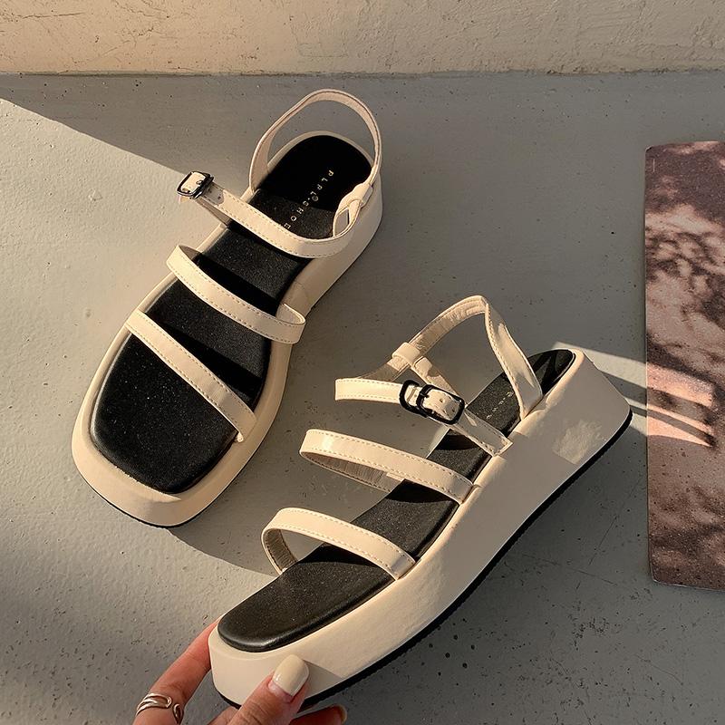 Sandals Square Toe Summer Rome Flat Shoes Japanese Style Mary Jane Women Vintage Girls High Heel Platform College Student, Beige
Sandals Square Toe Summer Rome Flat Shoes Japanese Style Mary Jane Women Vintage Girls High Heel Platform College Student, Beige