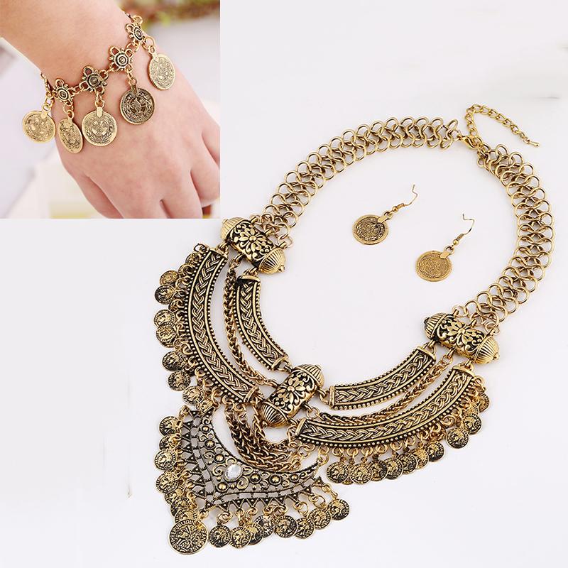 Earrings & Necklace LZHLQ Retro Coin Collars Sets Bohemian Chunky Bracelet For Women Boho Jewelry, Silver
Earrings & Necklace LZHLQ Retro Coin Collars Sets Bohemian Chunky Bracelet For Women Boho Jewelry, Silver
