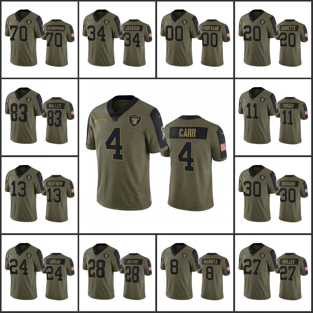 Las Vegas''Raiders''Men #83 Darren Waller 28 Josh Jacobs 4 Derek Carr 34 Bo Jackson Custom Women Youth Olive 2021 Salute To Service Limited Jersey
Las Vegas''Raiders''Men #83 Darren Waller 28 Josh Jacobs 4 Derek Carr 34 Bo Jackson Custom Women Youth Olive 2021 Salute To Service Limited Jersey
