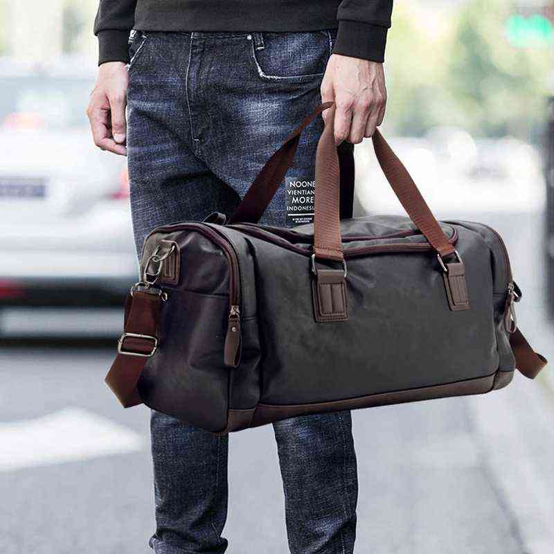 Men Quality Leather Travel Bags Carry on Luggage Duffel Handbag Casual Traveling Tote Large Weekend XA631ZC 211118