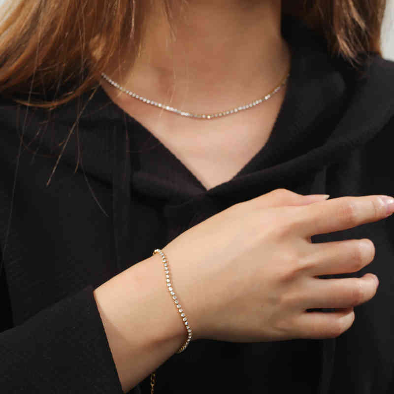 Skyrim Cubic Zirconia Bracelet Necklace Luxury Jewelry Set Women Fashion Stainless Steel Gold Color Crystal Tennis Chain Choker
Skyrim Cubic Zirconia Bracelet Necklace Luxury Jewelry Set Women Fashion Stainless Steel Gold Color Crystal Tennis Chain Choker